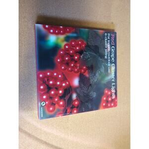 Red Grape Cluster String Lights Costco Indoor/Outdoor 6 Clusters New Sealed Box